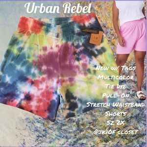 LOWEST🌺 NWT URBAN REBEL 2X TIE DYE STRETCH SHORTS